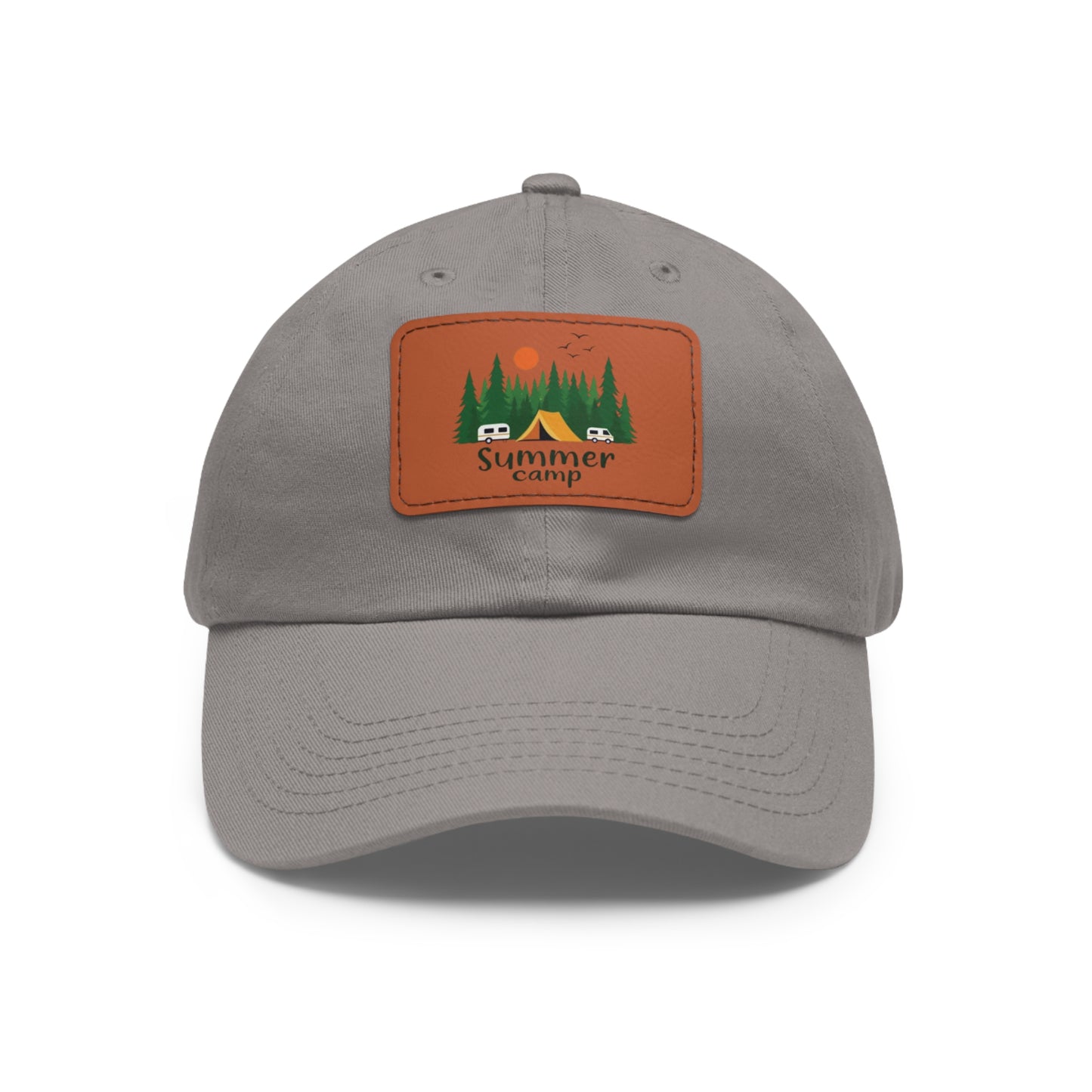 Camping Hat with Leather Patch (Rectangle) Printify